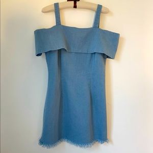 Y2K Raw Hem Denim Mini Dress